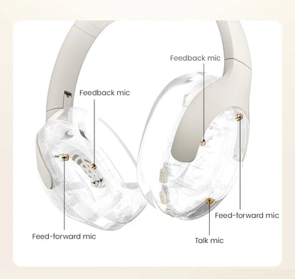 HAYLOU S30 Wireless Bluetooth 5.4 Headphones - 43dB Adaptive Noise Cancelling, 40mm Driver, 80H Playtime Earphones