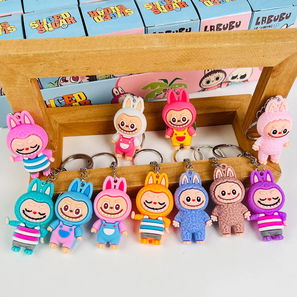 Rabu Blind Box Keychain 12/24pcs — Kawaii Cartoon Character Pendant, Mystery Box Toy for Bag, Room Decor & Gift