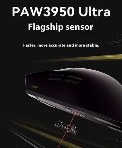NEW ATK X1 Ultimate Wireless Gaming Mouse — PAW3950 Ultra, 8K Polling Rate, 2.4G, 0.3ms, 500mAh, 750IPS, 42,000 DPI for PC & Laptop