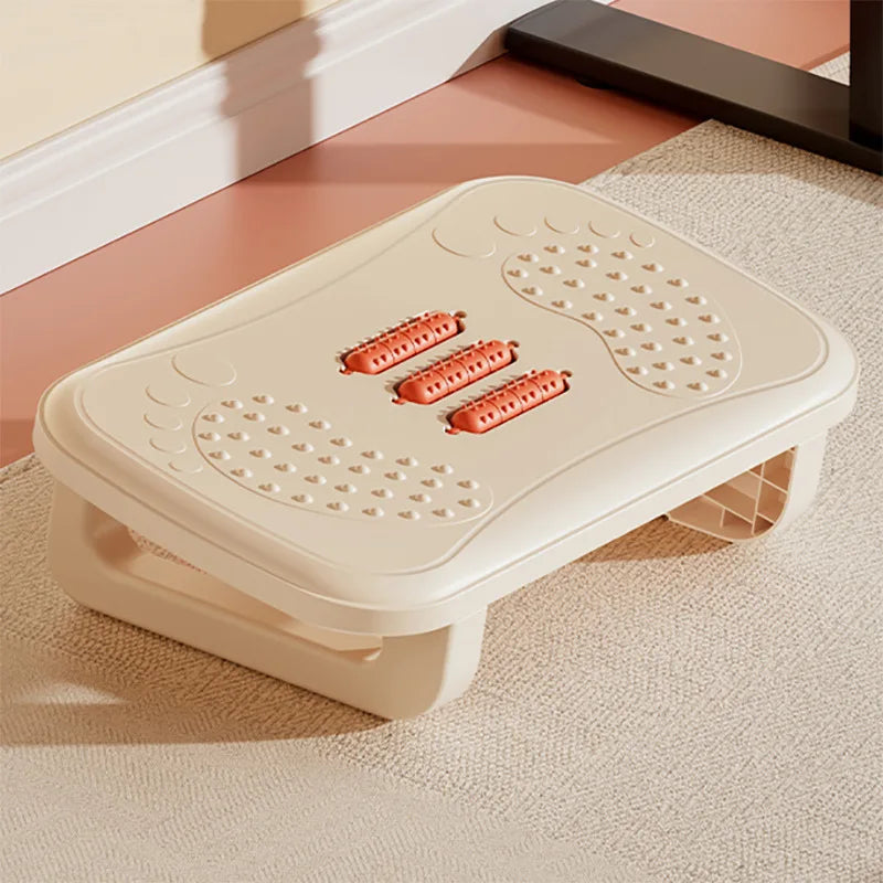 Scalebeard Under Desk Footrest - Ergonomic Foot Stool with Massage Rollers for Pain Relief at Home & Office