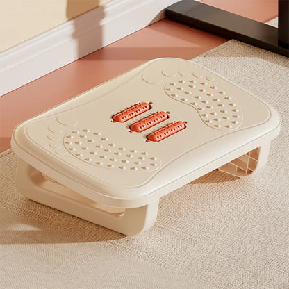 Scalebeard Under Desk Footrest - Ergonomic Foot Stool with Massage Rollers for Pain Relief at Home & Office