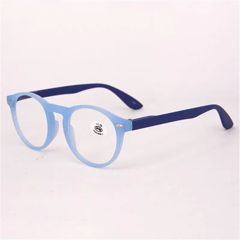 Ultralight Red Leopard Print Reading Glasses – Fashionable Round Frames for Women & Men, Vintage Clear Eyewear
