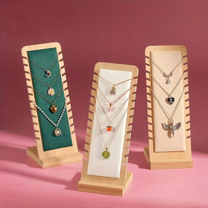 Creative Solid Wooden Necklace Display Frame – Pendant Support Jewelry Display Stand