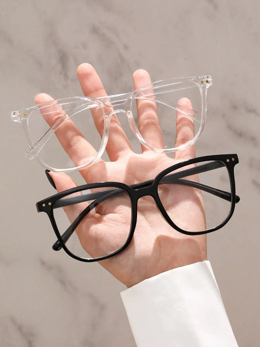 2PCS Classic Square Frame Glasses for Women & Men – Daily Life Eyewear & Clothing Accessories