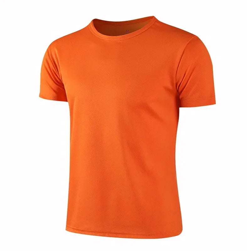 Quick-Drying Round Neck Sport T-Shirt – Men's Gym Fitness Shirt for Running, Breathable Sportswear