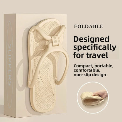 Foldable Unisex Travel Slippers EVA Flip Flops – Lightweight Non-Slip Hotel Bathroom Indoor Outdoor Portable Comfort Sandals