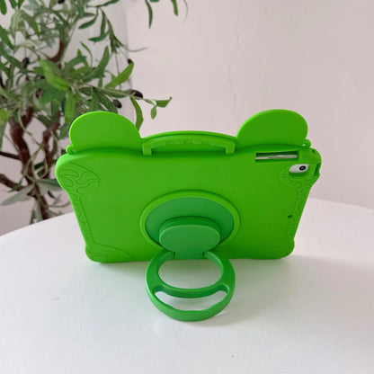 3D Cartoon Frog iPad Case - Soft Silicone Protective Cover with Adjustable Stand