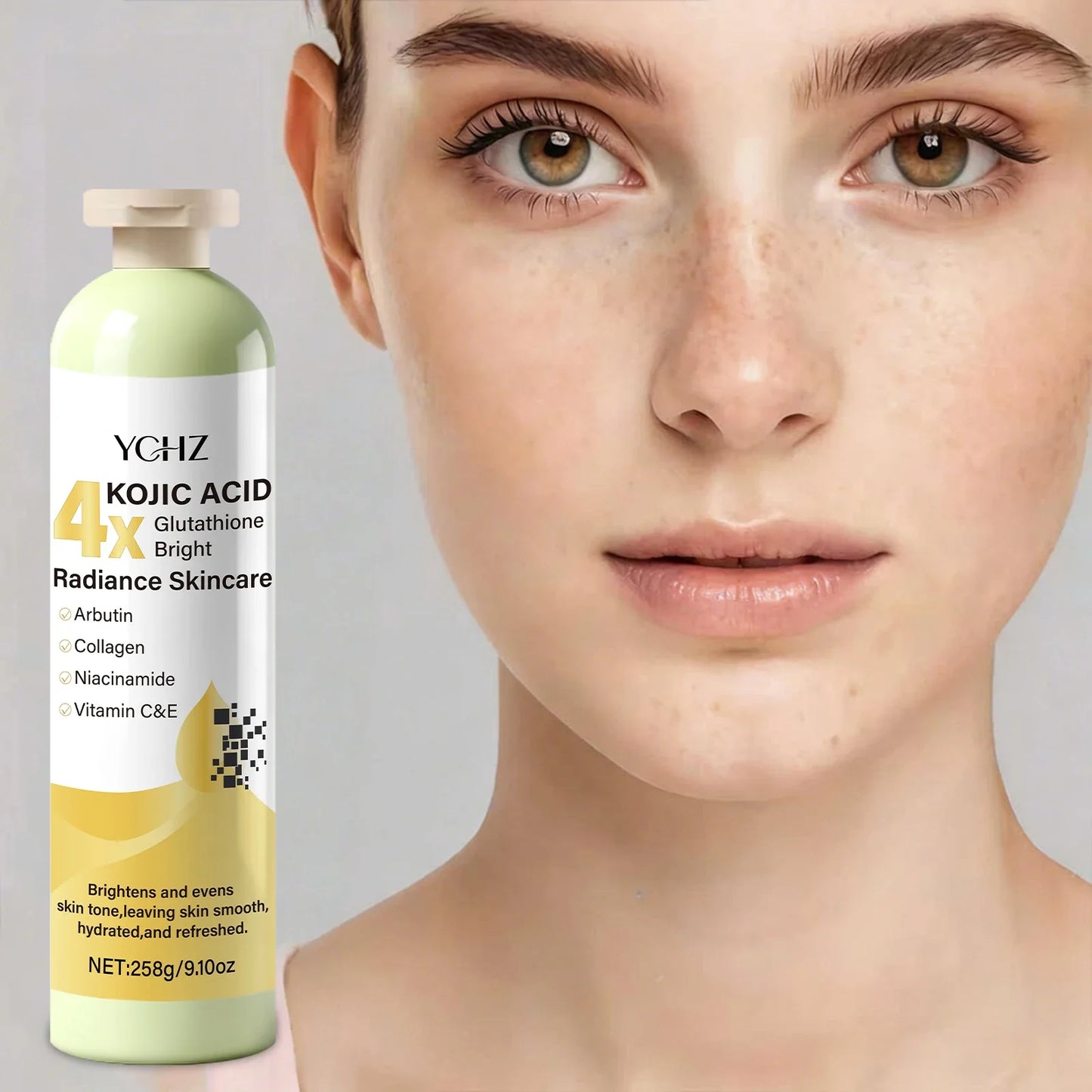 Kojic Acid Skin Brightening Cream 258g – Dark Spot Corrector, Evens Skin Tone, Moisturizing Non-Greasy Whitening Cream for Men & Women Day & Night Use
