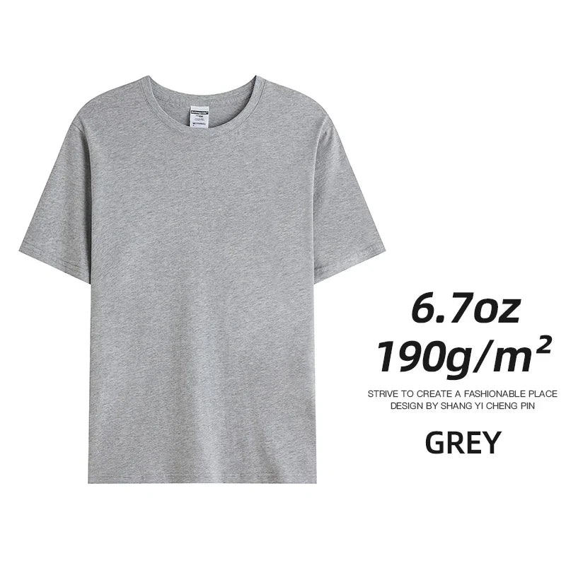 Men's & Women's 190gsm Combed Cotton T-Shirt - Solid Color Custom Team & Casual Summer Tee