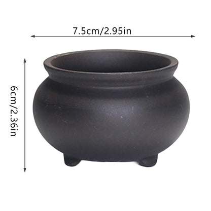 Ceramic Round Plant Pot - Succulent & Orchid Planter with Drainage Holes for Indoor & Outdoor Decor
