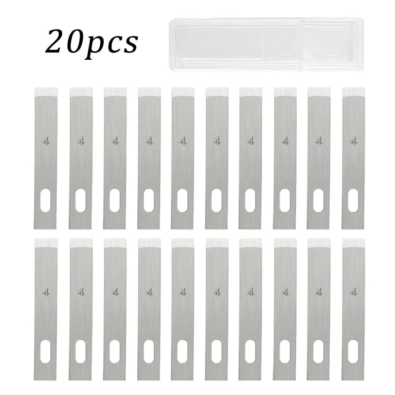 100/20pcs #4 Metal Scalpel Blades – DIY Engraving, Wood Carving & Sculpture Knife Replacement Cutting Tools