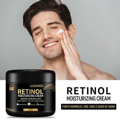 Men’s Retinol Face Moisturizer – Anti-Aging Wrinkle Cream for Hydration, Pore Minimizing & Smooth Bright Skin