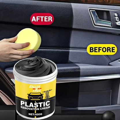 400g Heavy-Duty Car Plastic Renovator Wax – Fast Scratch Repair & Protective Shine for Bumpers, Interiors & Dashboard