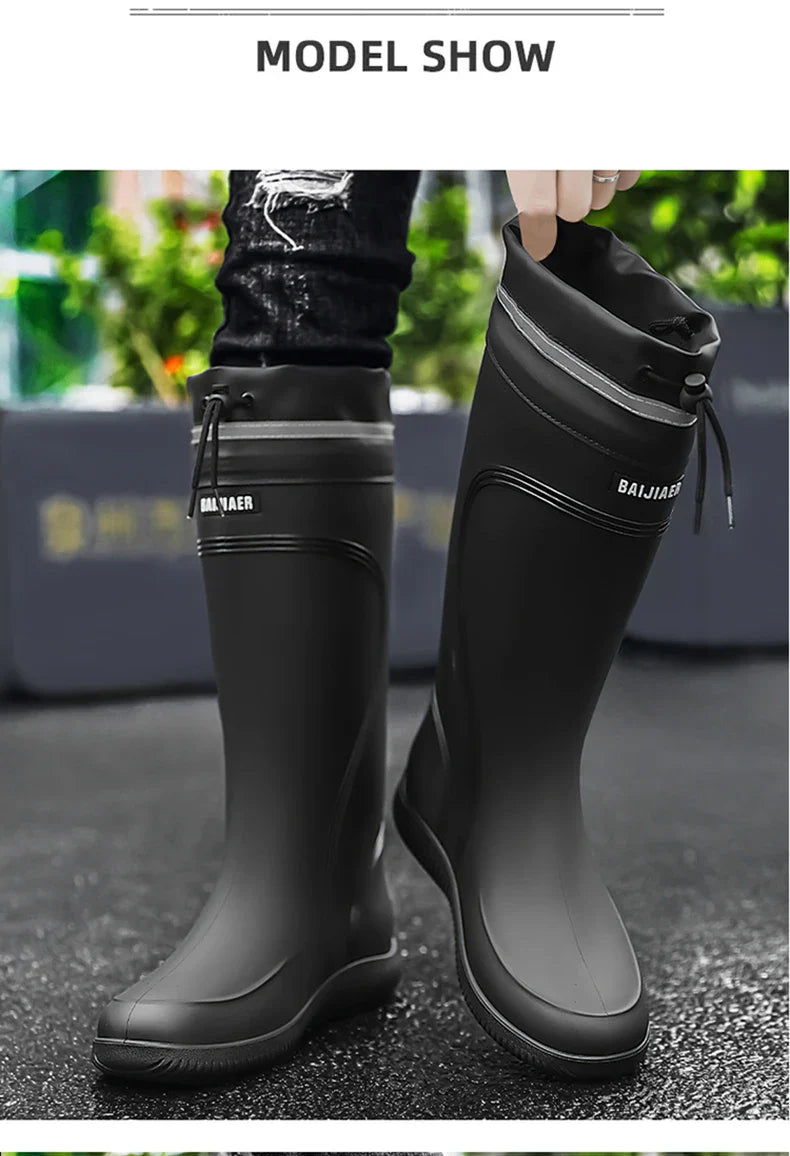 Men’s Waterproof Rain Shoes – Four-Season Non-Slip Soft Sole Outdoor Work & Water Boots