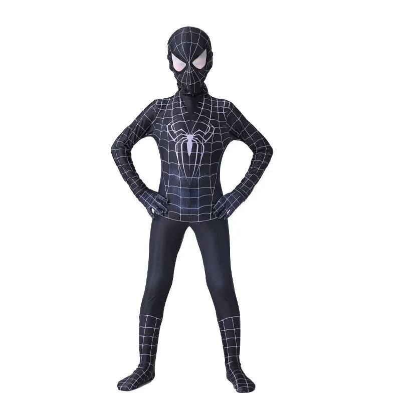 Kids Spiderman Costume – Miles Morales Superhero 3D Zentai Bodysuit Jumpsuit for Boys & Girls, Halloween Cosplay Outfit