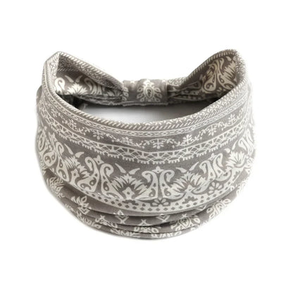 Bohemian Wide Cotton Stretch Headbands for Women – Turban Style Hairbands, Bandana Headwrap Hair Accessories