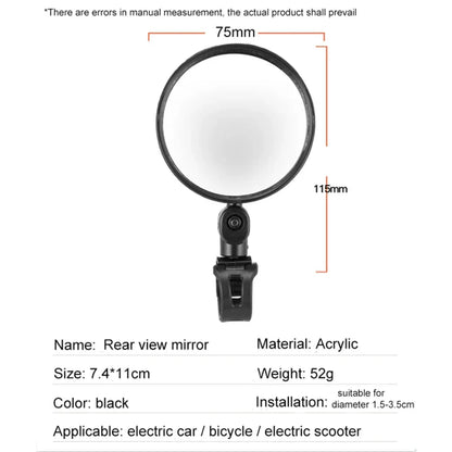 Bicycle & Electric Scooter Rearview Mirror | Rear Mirror for Xiaomi Scooter & Ninebot Bike Accessory