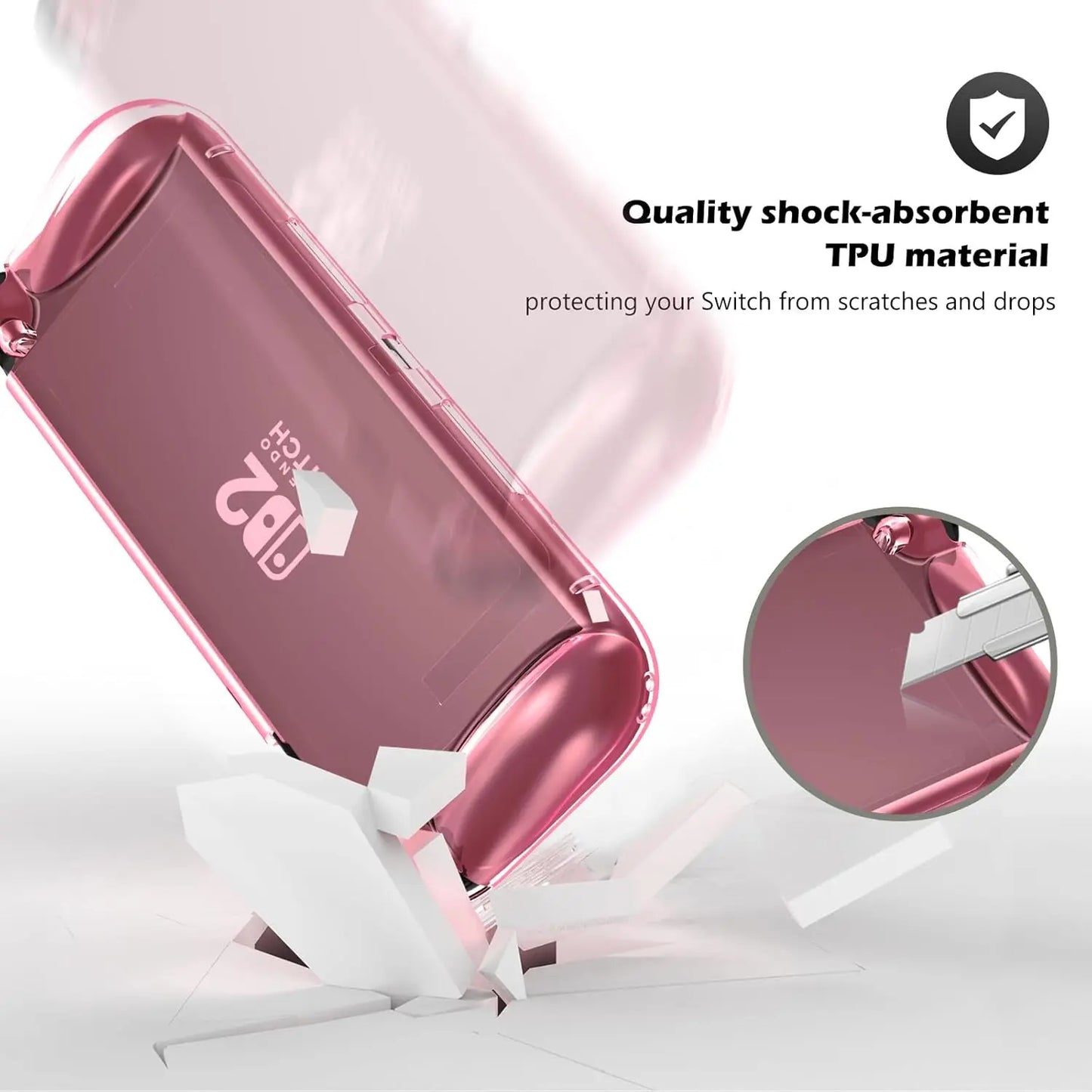 Protective Case Kit for Nintendo Switch 2 (2025) — Clear TPU Cover, Anti-Scratch, Shock-Absorption, Ergonomic Grip Design