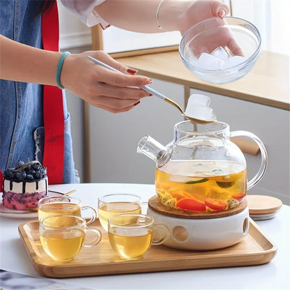 Large Capacity Heat-Resistant Glass Teapot Kettle for Hot & Iced Tea – 1L/1.8L