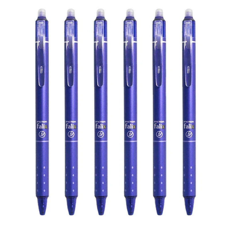 0.5mm Retractable Erasable Gel Pens Set – Black & Blue Ink with Refills, Built-in Eraser, Office & Exam Stationery Kit