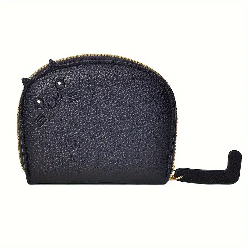 Cartoon Cat-Shaped Women’s Wallet – Multi-Card Slots, Cute Faux Leather Coin Purse & Creative ID Card Holder