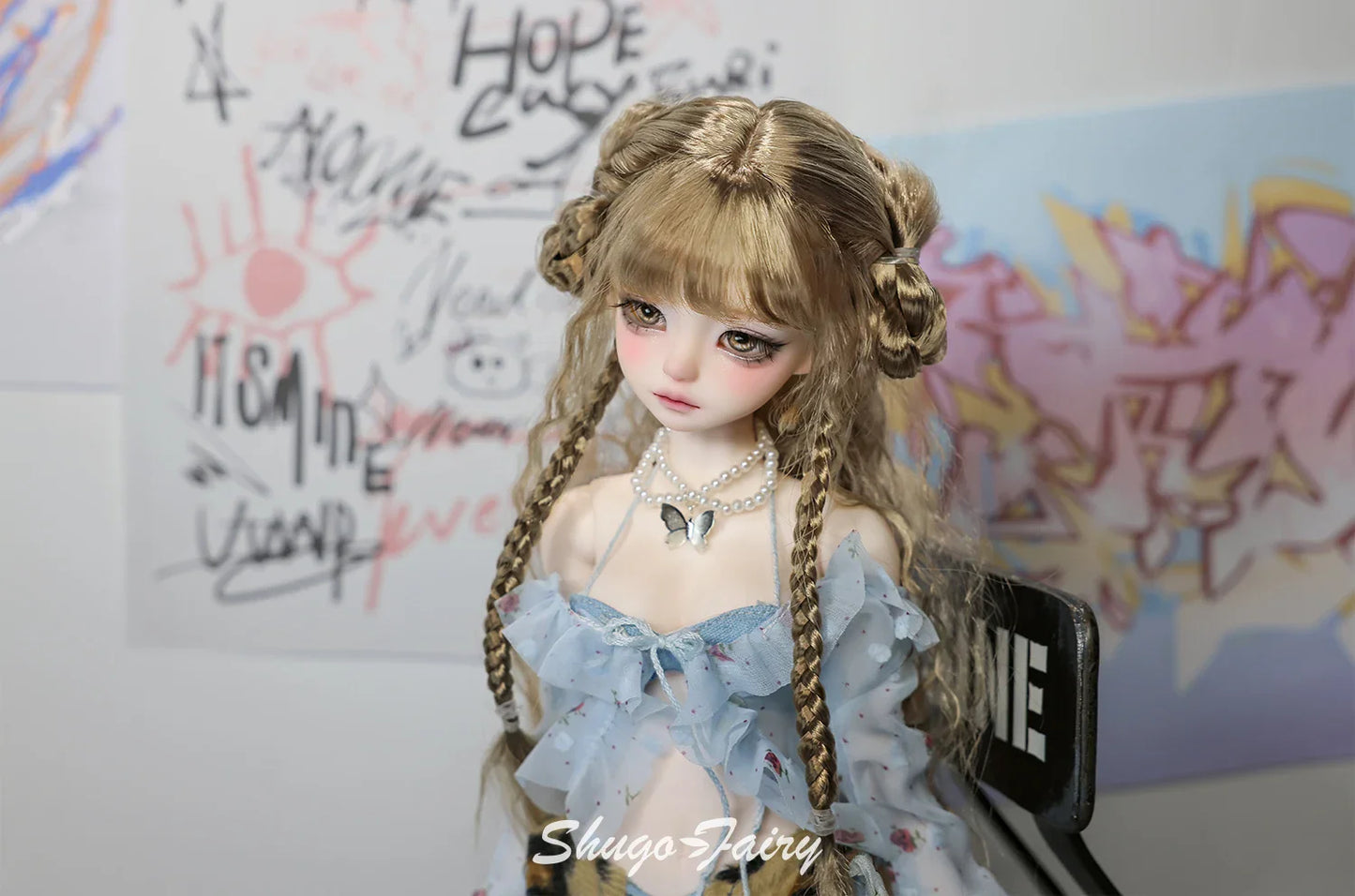 Shugafairy Kikyou D 1/4 BJD Doll – Fullset Street Girl with Big Chest, Summer Carnival Y2K Style Ball-Jointed Fashion Doll Toy