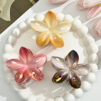 18Pcs Egg Flower Hair Clips | Gradient Candy Color Flowers, Shark Clips for Daily Ponytail Styling