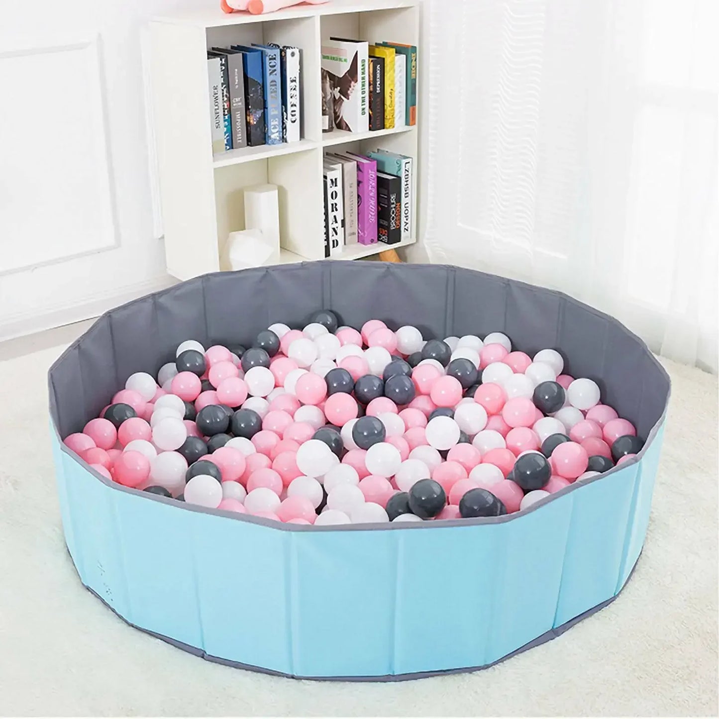 80x26cm Kids Ball Pit – Portable & Foldable Oxford Cloth Ball Pool for Toddlers & Babies, Indoor/Outdoor (Balls Not Included)