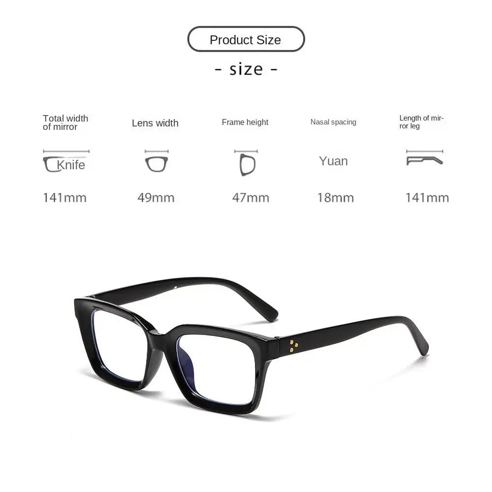 2024 Oversized Square Anti-Blue Light Glasses, Large Frame Myopia Transparent Eyeglasses