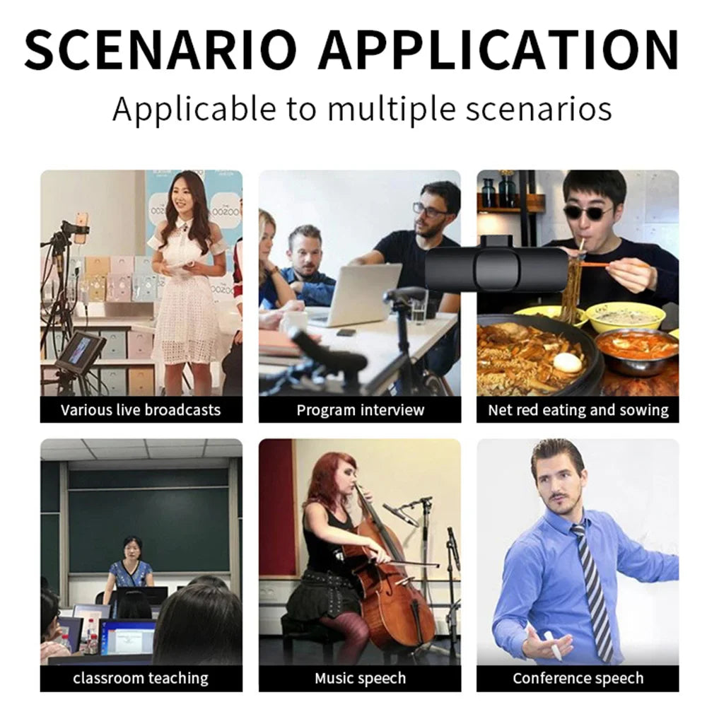 Wireless Lavalier Microphone – Portable Mini Audio & Video Recording Mic for iPhone, Android, PC & Cameras