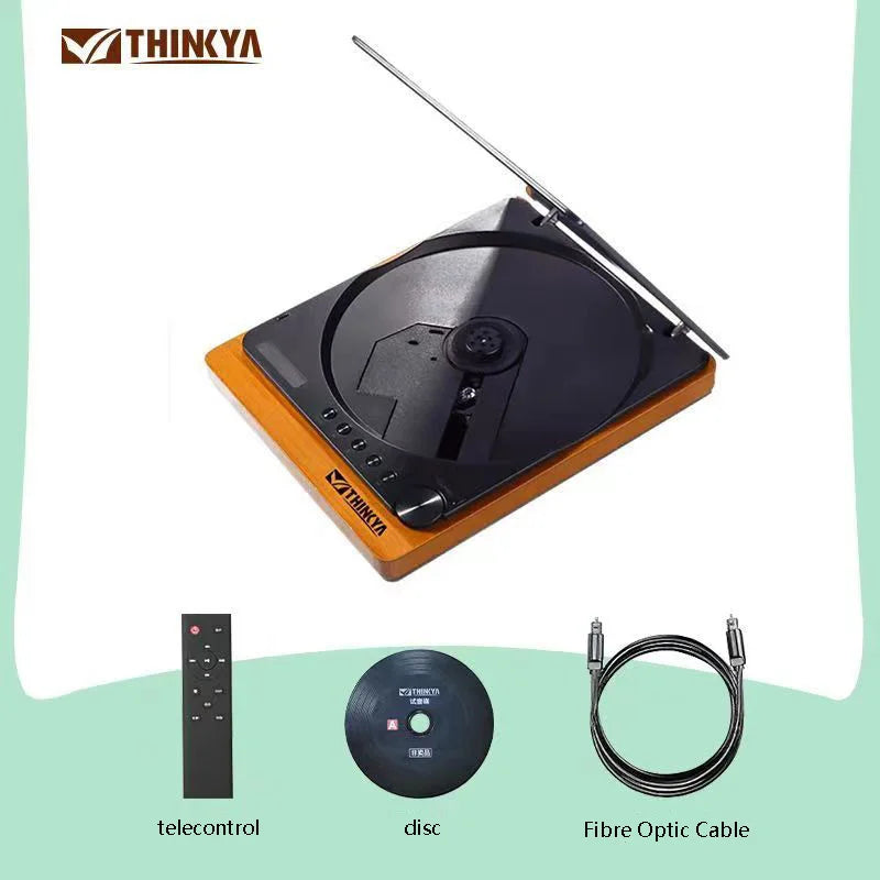 Wooden HIFI CD Player – Bluetooth 5.1, Digital Optical Output, USB Lossless Playback, Infrared Remote Control