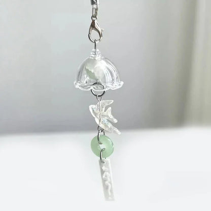 Y2K Green Flying Bird Beaded Keychain – Wind Chime Charm for Phone, Camera, Earphone Case