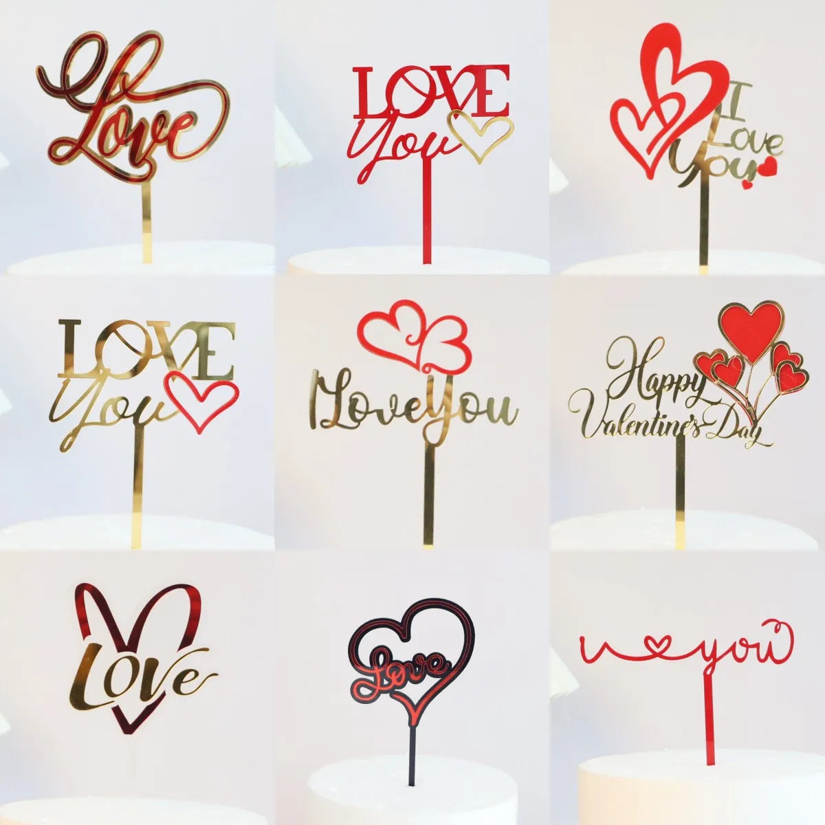 Big Red Love Cake Topper – Acrylic Wedding & Engagement Party Decoration, Valentine’s Day Love Cake Topper