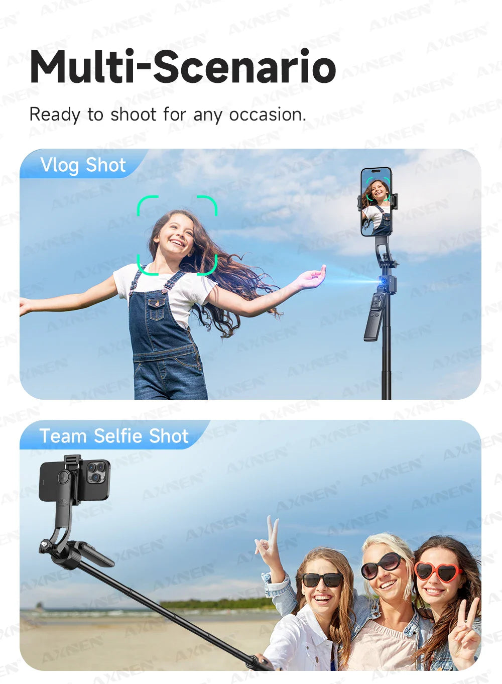 C17 AI Smart Gimbal Tripod – Foldable 360° Selfie Stick with Auto Face Tracking Quadruped Mobile Phone Holder