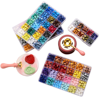Wax Seal Stamp Kit with Storage Box & Furnace - Craft Supplies for Christmas & Wedding Invitation Decoration