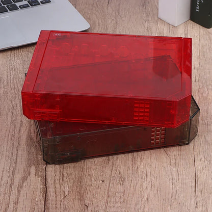 Wii Console Full Housing Shell with Buttons - Transparent Replacement Case Cover in 4 Colors
