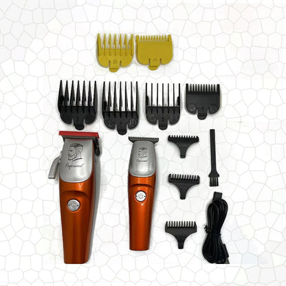 Professional Men’s Hair Clipper Set - Vintage 6500RPM Low-Noise Ceramic Blade Trimmer for Home & Salon Use
