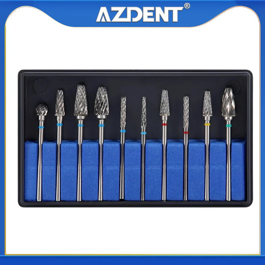 DENTAL Carbide Drills Kit - 2.35mm HP, Autoclavable at 135°C, for Universal Grinding, Removing & Polishing
