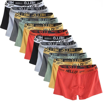 6 Piece Men's Breathable Cotton Boxer Shorts Set - Comfortable Soft Underwear, Pure Cotton Underpants for Men, Plus Size Available