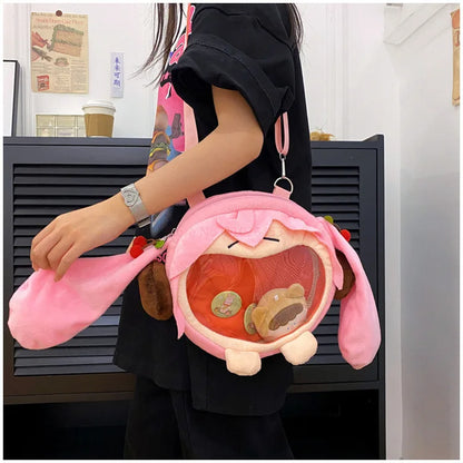 Y2K Japanese Cartoon Plush Backpack – Kawaii Harajuku Anime Ita Bag, Student Schoolbag & Women’s Shoulder Cosplay Knapsack