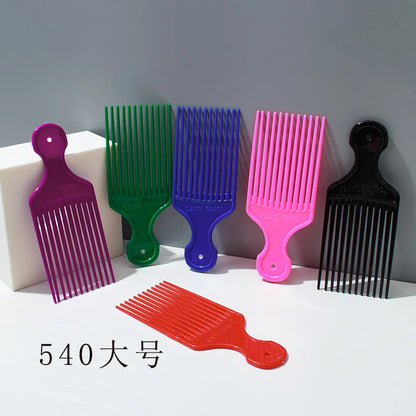 Wide Teeth Hair Pick Comb – Plastic Fork Brush for Curly Afro Hair, Styling Tool for Detangling & Volume