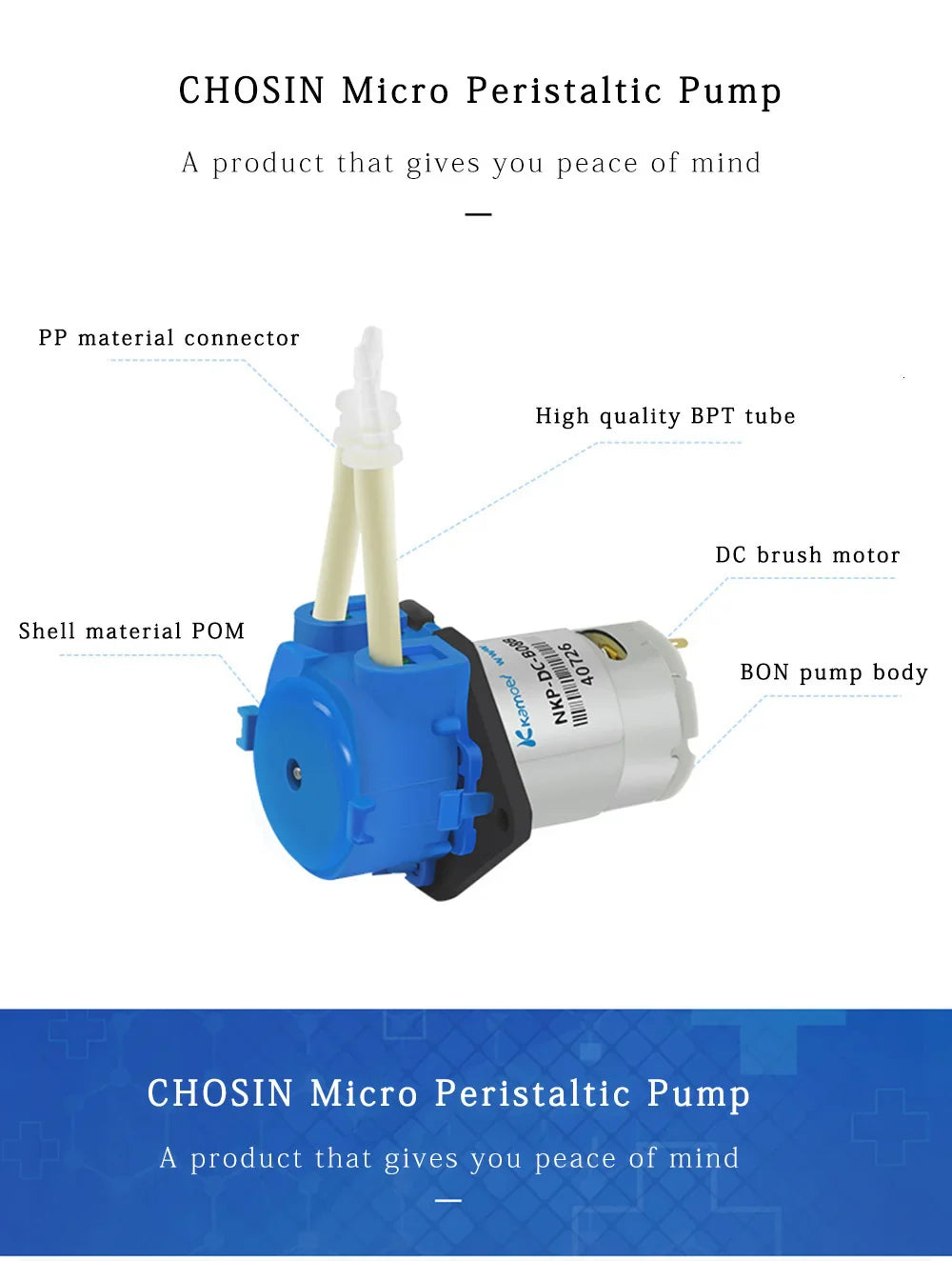 Kamoer DC 12V/24V Dosing Pump - Peristaltic Pump with Connector for Arduino, Aquarium, Lab & DIY Liquid Applications