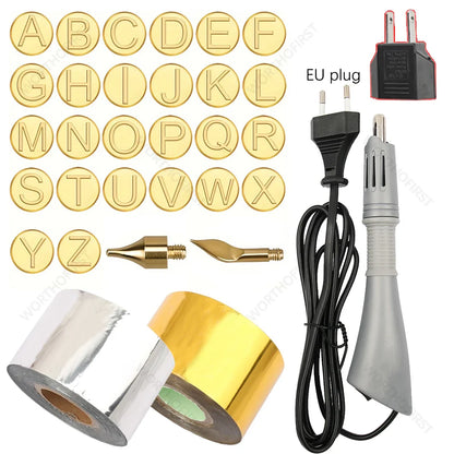 Electric Heated Foil Stamping Pen Kit for Leather Craft – Hot Foil Applicator Tool for DIY Handmade Embossing