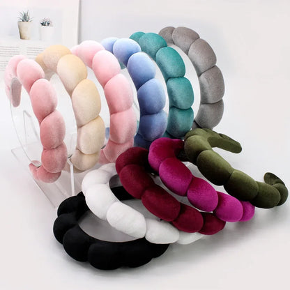 Velvet Sponge Spa Headband – Wide Padded Makeup & Face Washing Hairband for Skincare, Shower & Beauty Routine for Women & Girls