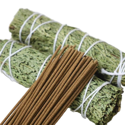 Palo Santo Peruvian Sacred Wood Incense – White Sage & California Cedar Aromatherapy for Indoor Yoga and Relaxation