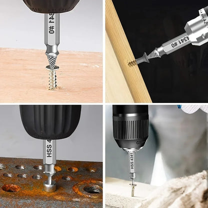 Damaged Screw Extractor Set - HSS Drill Bit Kit for Removing Stripped Broken Screws with Power Tools
