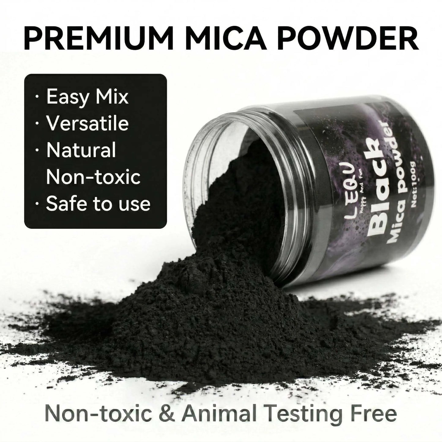 100g Black Epoxy Resin Dye – Metallic Mica Pigment Powder for DIY Resin Art, Craft Coloring & Professional Resin Colorant Finish