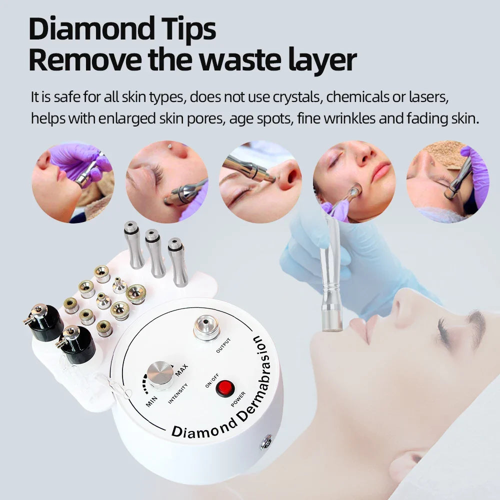 AOKO 3-in-1 Diamond Microdermabrasion Machine – Vacuum Suction & Water Spray Tool for Facial Moisturizing & Skin Exfoliation
