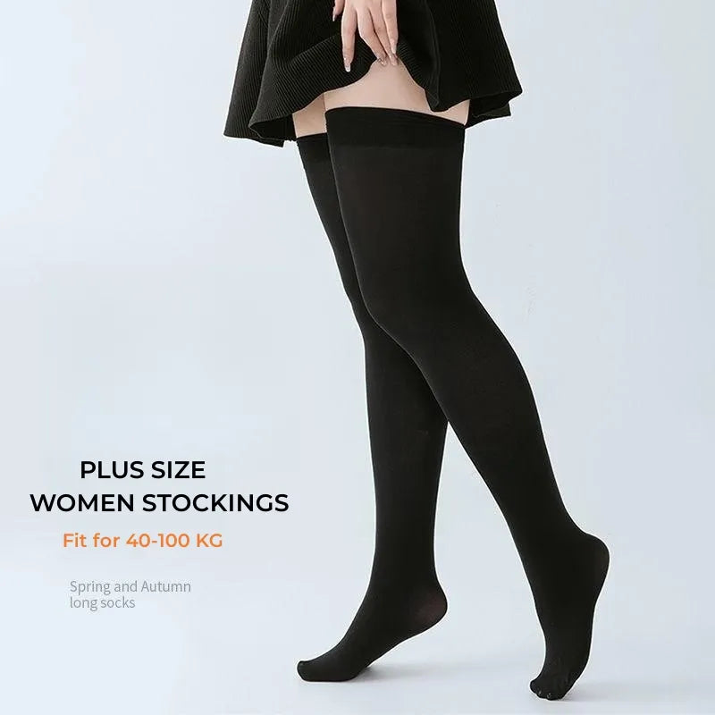 DOIAESKV Plus Size Women's Thigh-High Stockings: Over Knee Socks for Large Size Females - Long Women's Stockings for Comfort and Style