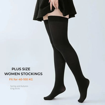 DOIAESKV Plus Size Women's Thigh-High Stockings: Over Knee Socks for Large Size Females - Long Women's Stockings for Comfort and Style